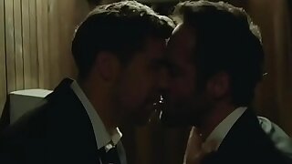 Alex DImitriades and Patrick Brammall gay kiss from movie Ruben Guthrie