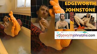 EDGEWORTH JOHNSTONE Soapy feet in the bath. Bathing male foot fetish DILF closeup. Mans feet washing