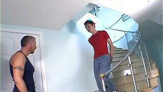 2 twinks swell up and fuck on the stairs